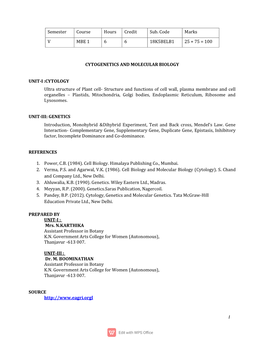 Cytogenetics and Molecular Biology