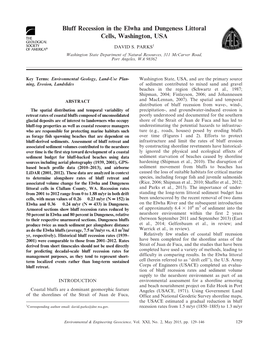 Bluff Recession in the Elwha and Dungeness Littoral Cells, Washington, USA