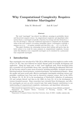 Why Computational Complexity Requires Stricter Martingales∗