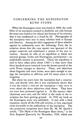 Concerning the Kensington Rune Stone
