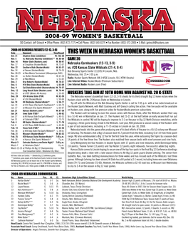 This Week in Nebraska Women's Basketball