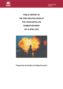 Public Report of the Fire and Explosion at the Conocophillips Humber Refinery on 16 April 2001