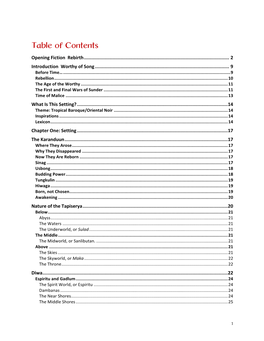 Table of Contents