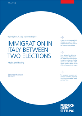 Immigration in Italy Between Two Elections