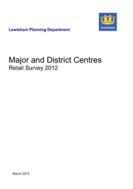 Major and District Centres Retail Survey 2012