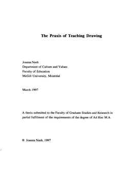 The Praxis of Teaching Drawing