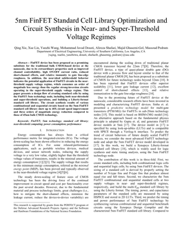 5Nm Finfet Standard Cell Library Optimization and Circuit Synthesis in Near- and Super-Threshold Voltage Regimes