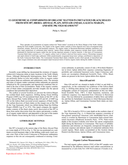 13. Geochemical Comparisons Of