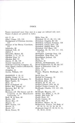 INDEX Bahr, Behrend & Company, 75 Baker Family, 16 Bank of England