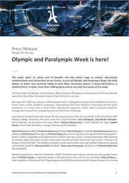 Olympic and Paralympic Week Is Here!