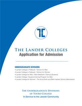 The Lander Colleges Application for Admission