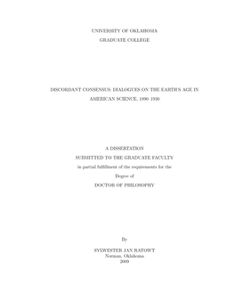 Dialogues on the Earth's Age in American Science, 1890–1930 A