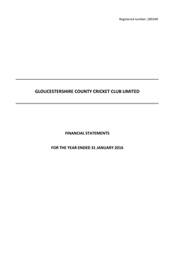 Gloucestershire County Cricket Club Limited