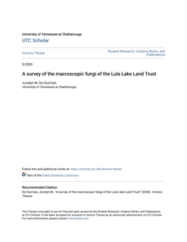 A Survey of the Macroscopic Fungi of the Lula Lake Land Trust