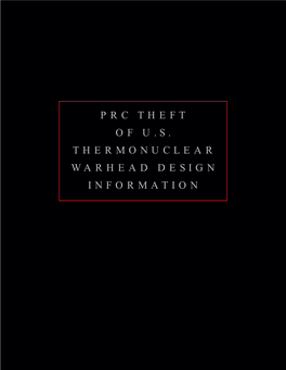 Prc Theft of Us Thermonuclear Warhead Design Information