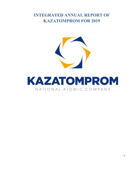 Integrated Annual Report of Kazatomprom for 2019