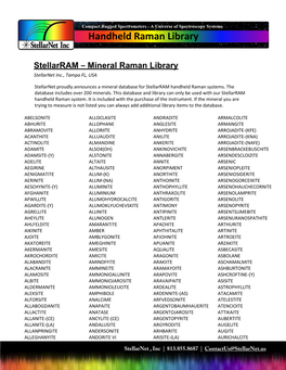 Handheld Raman Library