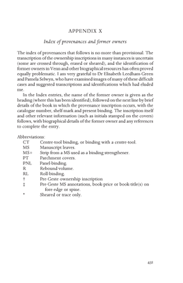 APPENDIX X Index of Provenances and Former Owners