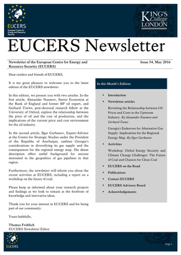 EUCERS Newsletter