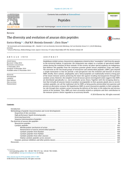 The Diversity and Evolution of Anuran Skin Peptides