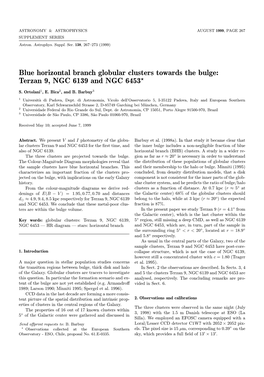 Blue Horizontal Branch Globular Clusters Towards the Bulge: Terzan 9, NGC 6139 and NGC 6453?