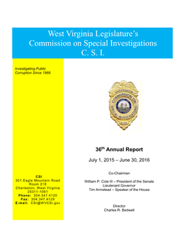 West Virginia Legislature's Commission on Special