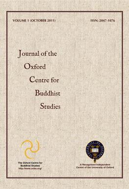 Journal of the Oxford Centre for Buddhist Studies