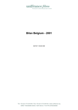 Bilan Belgium - 2001
