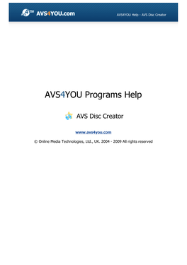 AVS4YOU Programs Help