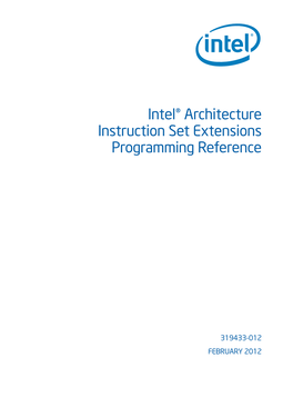 Intel(R) Architecture Instruction Set Extensions Programming Reference