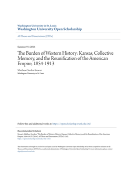 The Burden of Western History: Kansas, Collective Memory, and The