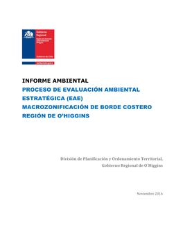 (Eae) Macrozonificación De Borde Costero Región De O'higgins