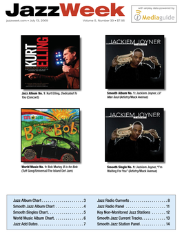 Jazzweek with Airplay Data Powered by Jazzweek.Com • July 13, 2009 Volume 5, Number 33 • $7.95