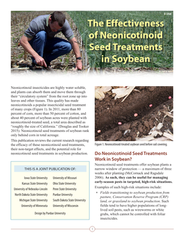 The Effectiveness of Neonicotinoid Seed Treatments in Soybean