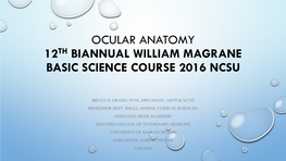 Ocular Anatomy 11Th Biannual William Magrane Basic Science Course
