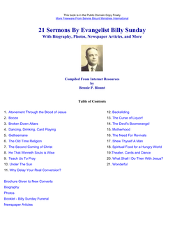 Billy Sunday Sermons