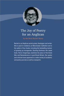 The Joy of Poetry for an Anglican by the Revd Rachel Mann