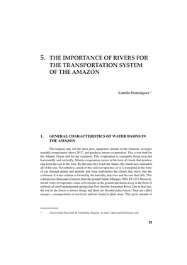 5. the Importance of Rivers for the Transportation System of the Amazon