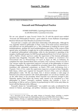 Foucault and Philosophical Practice