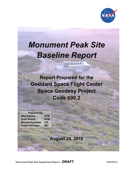 Monument Peak Site Baseline Report