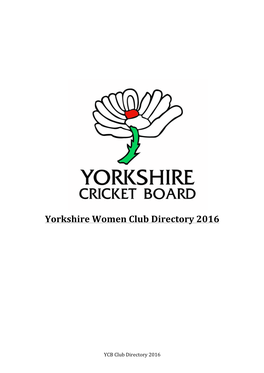 Yorkshire Women Club Directory 2016