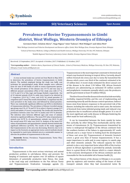 Prevalence of Bovine Trypanosomosis in Gimbi District, West Wollega, Western Oromiya of Ethiopia