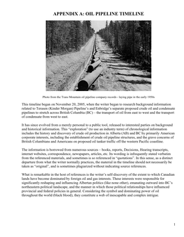 Appendix A: Oil Pipeline Timeline