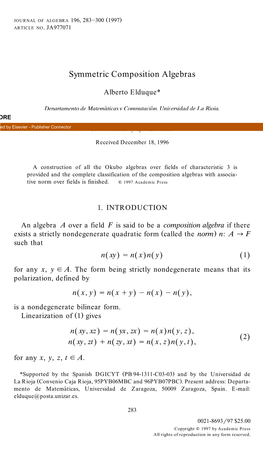 Symmetric Composition Algebras