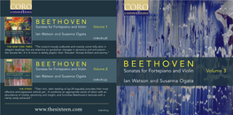 BEETHOVEN Sonatas for Fortepiano and Violin Volume 1