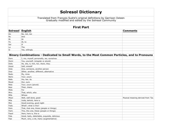 Solresol Dictionary