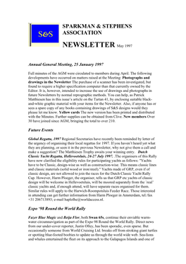 Association Newsletter, May, 1997