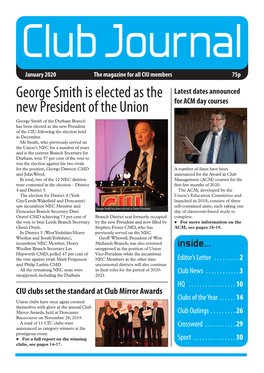 George Smith Is Elected As the New President of the Union