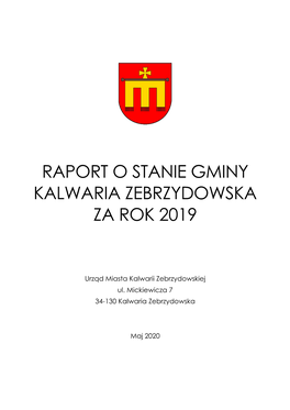 Raport O Stanie Gminy Kalwaria Zebrzydowska Za Rok 2019
