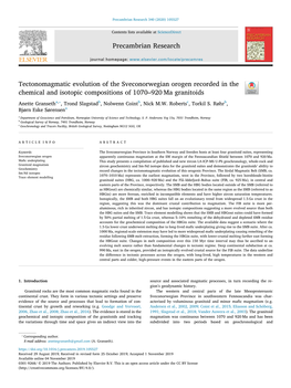 Tectonomagmatic Evolution of the Sveconorwegian Orogen Recorded